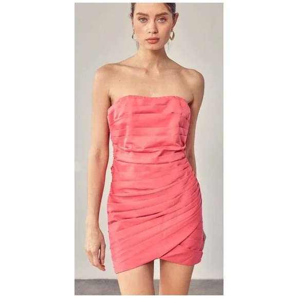 Anthropologie | Dresses | Do Be Pleated Tube Strapless Antique White Mini  Dress | Poshmark